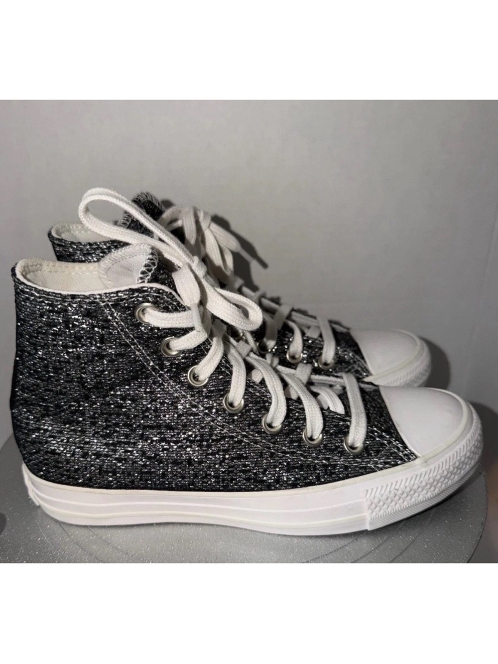 Converse All Star Chuck Taylor Black/Silver high Tops sneakers Sz Women’s 6